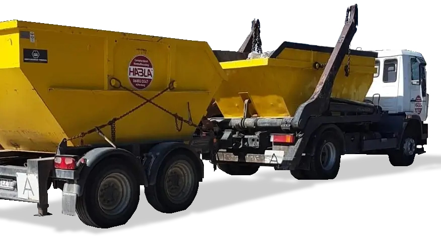 Container-LKW mit Firmenbranding | Containerdienst Habla